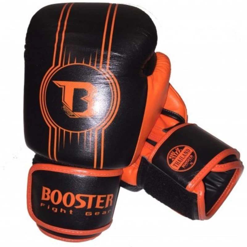 Booster Kickbokshandschoenen Pro Range BGL 1 V6 Zwart Oranje 1 Booster Kickbokshandschoenen Pro Range BGL 1 V6 Zwart Oranje